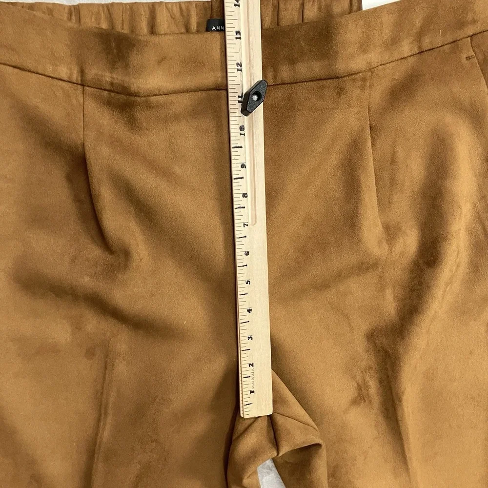 Ann Taylor The Easy Ankle Pants Womens Size XL Brown‎ Faux Suede High Rise NWT